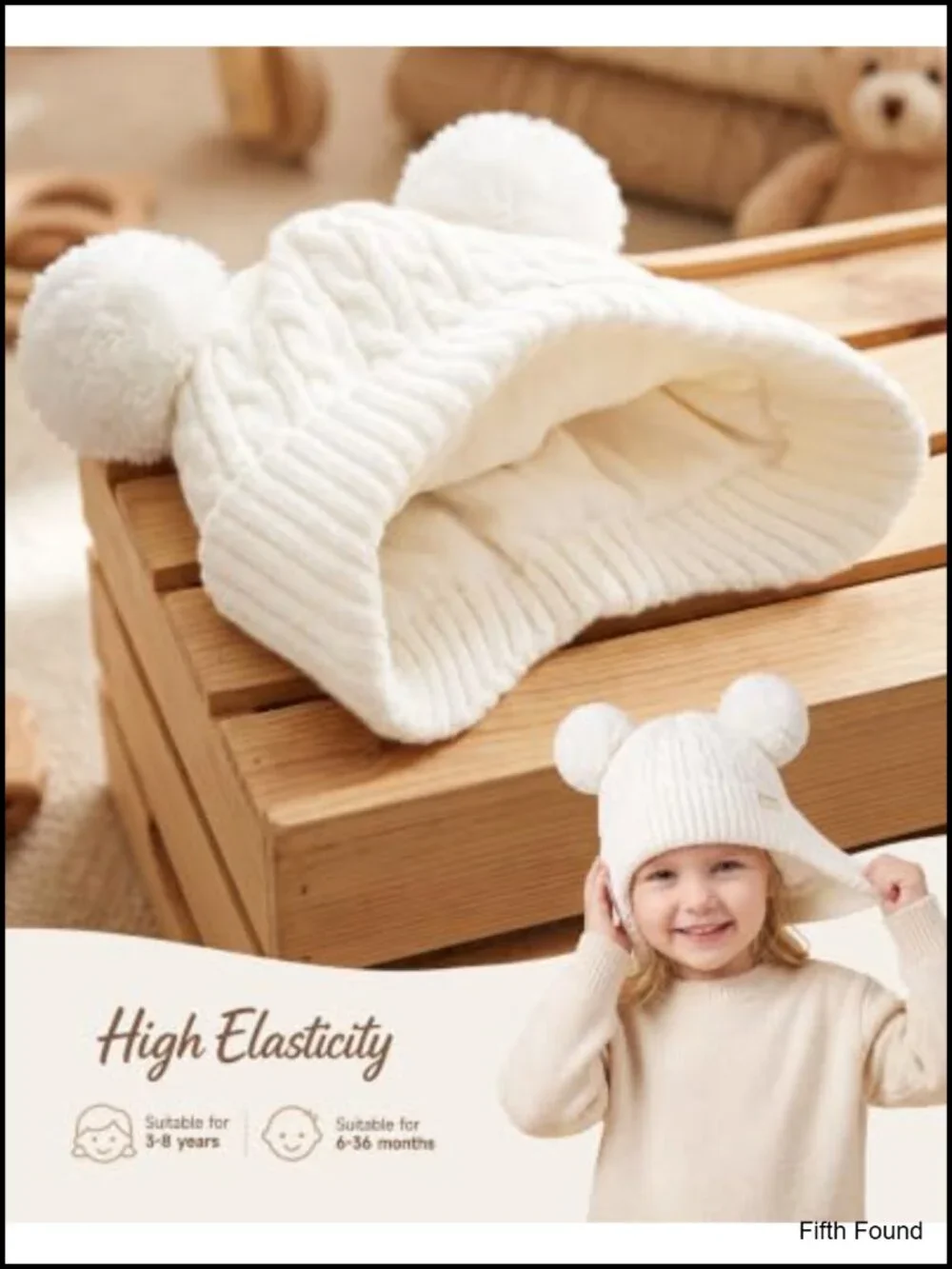 Toddler Kids Winter Beanie Mittens Scarf Set Fleece Lined Knit 3 Pc